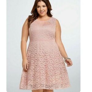 Torrid Blush Lace Midi Dress